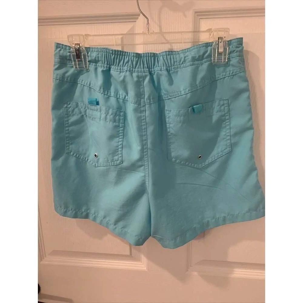 Body Glove Swim Shorts Elastic Waist‎ Drawstring Pockets Aqua Blue Sz S